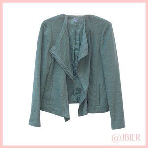 Vince Forest Green Asymmetrical Scuba Jacket